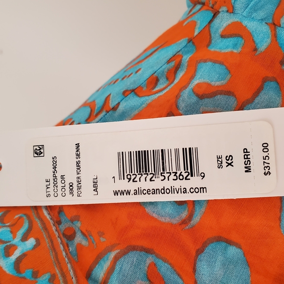 Alice + Olivia Orange and Blue Blouse - Picture 6 of 6